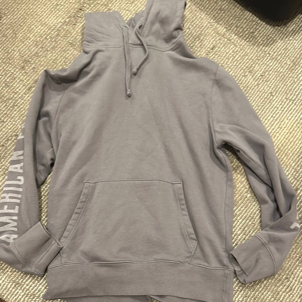 American Eagle Outfitters Gray Pullover Hoodie Sweater